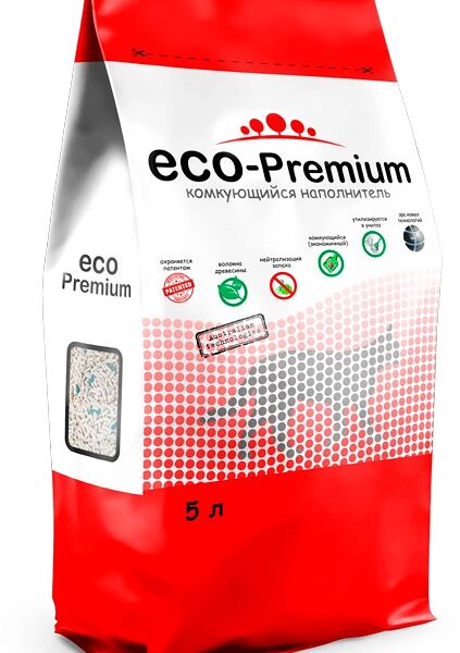 Наполнитель ECO-Premium Green древесный без запаха 1.9 кг 5 л