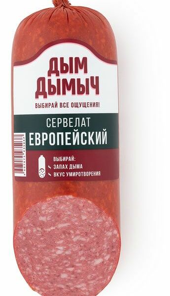 Колбаса полукопченая Дым Дымыч сервелат европейский 350г