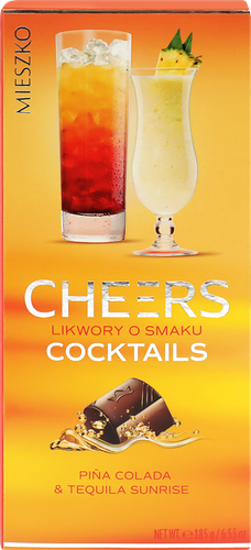 Набор шоколадных конфет Mieszko с ликёром со вкусом Пина колада и Текила Санрайз 185 г