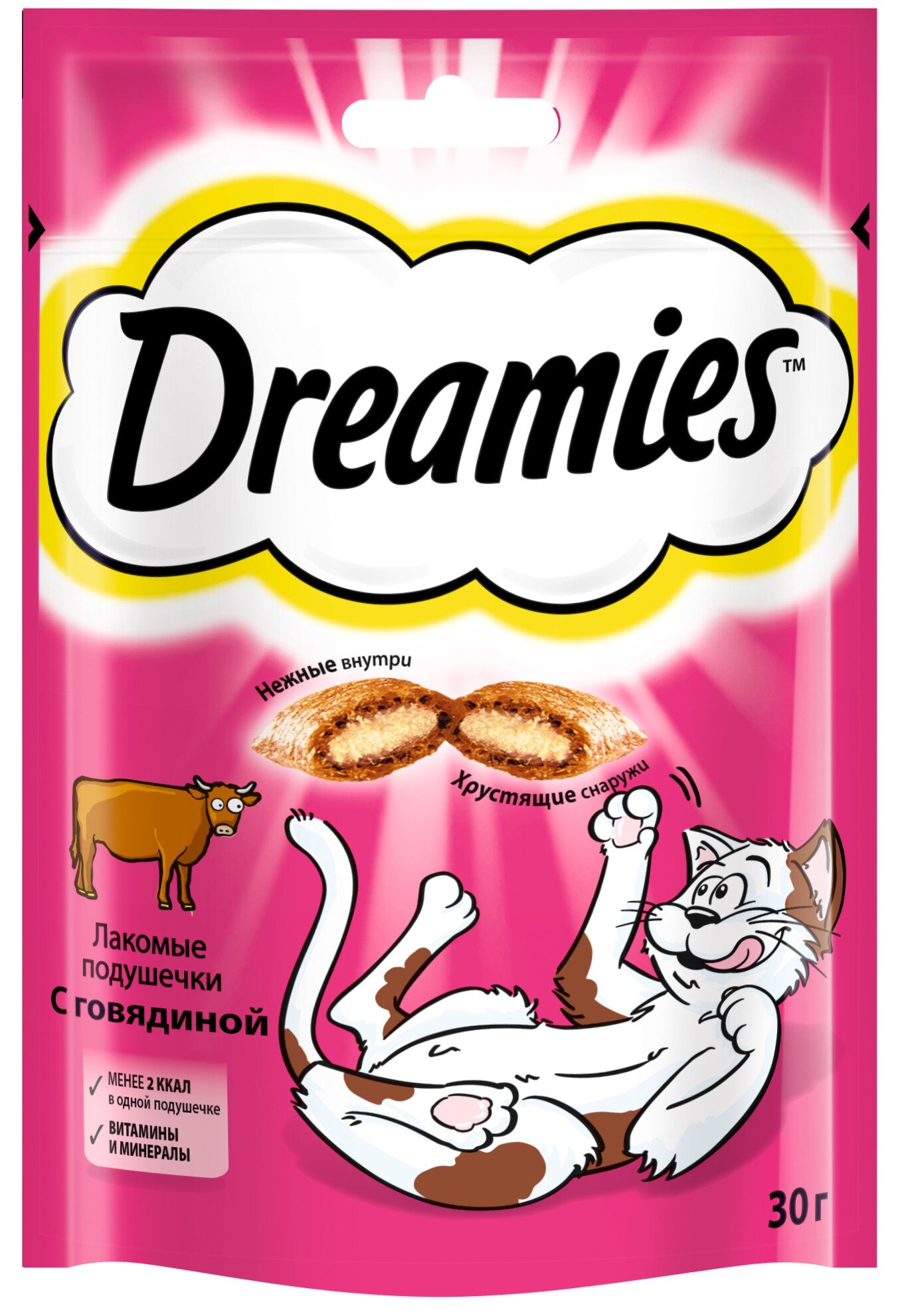 

Лакомство для кошек Dreamies подушечки с говядиной 30 г