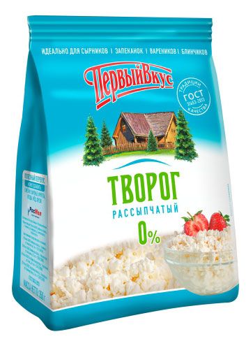 

Творог Первый вкус рассыпчатый обезжиренный 0% 350 г