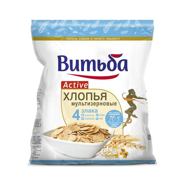 Хлопья мультизерновые ВИТЬБА 4 злака вес 250г