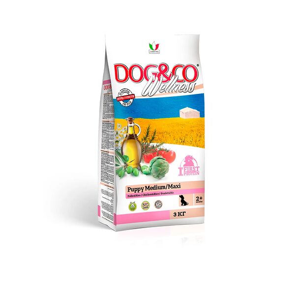 Wellness Dog&Co Puppy Medium/Maxi корм для щенков средних и крупных пород Курица и рис