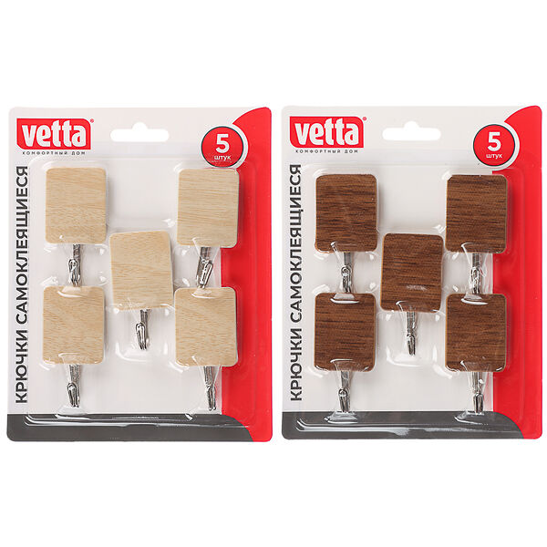 Vetta крючки самоклеящиеся, 5 шт, принт под 