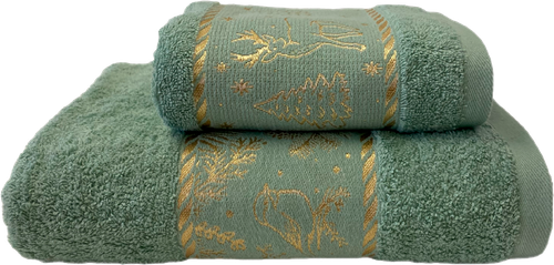 

Полотенце махровое HOMECLUB Cozy Christmas 50х70см, светло-зеленое