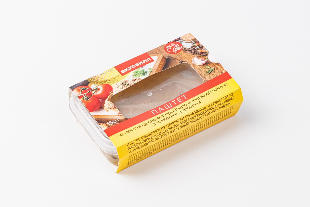 

Паштет из печени цыпленка-бройлера и говяжьей печени с томатами и травами 150 г