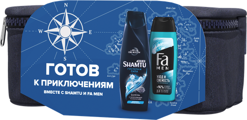 

Набор подарочный мужской: Шампунь SHAMTU Густые и сильные, 360мл + Крем-гель для душа FA MEN Уход и свежесть, 250мл