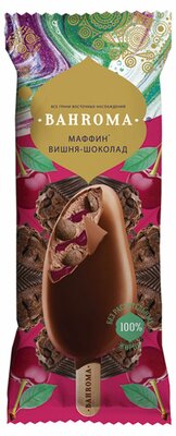 Эскимо Бахрома (Bahroma) Маффин вишня-шоколад с кусочками бисквита в молочном шоколаде 75 г