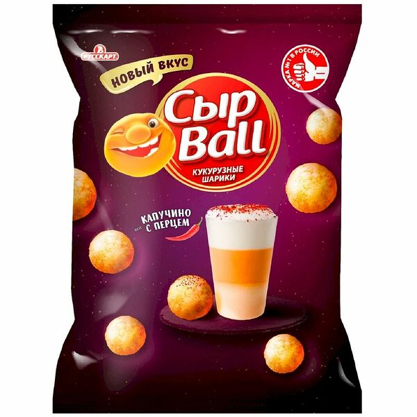 Шарики СырBall кукурузные со вкусом капучино с перцем, 100г