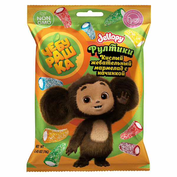 Мармелад жевательный кислый Чебурашка Рулетики 70г