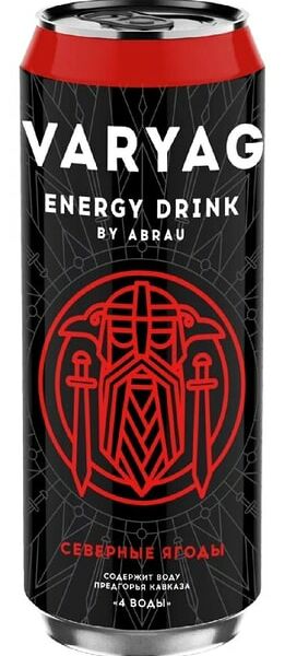 Напиток энергетический Varyag Северные Ягоды безалкогольный тонизирующий газированный 450мл