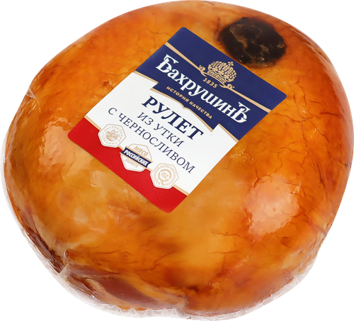 

Рулет варено-копченый Бахрушинъ Утка пикантная с черносливом уп, вес