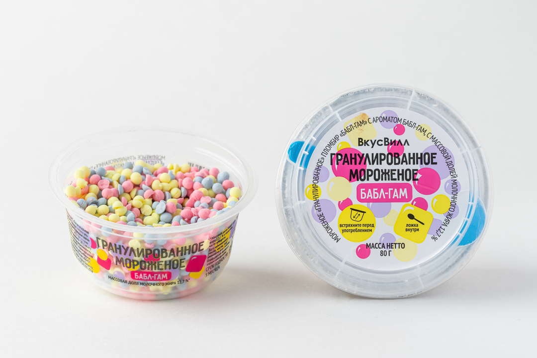 

Мороженое гранулированное ВкусВилл Бабл-Гам 80 г