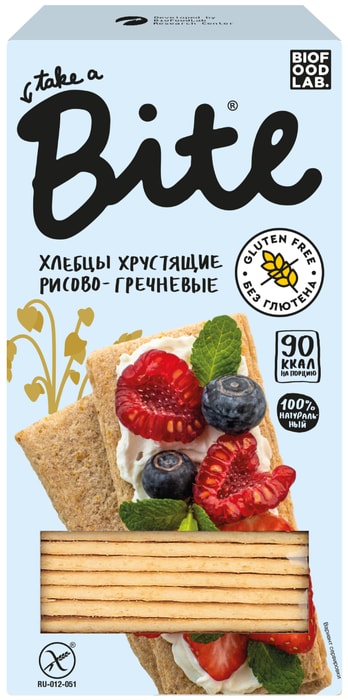 

Хлебцы рисово-гречневые Take a Bite без глютена 150 г