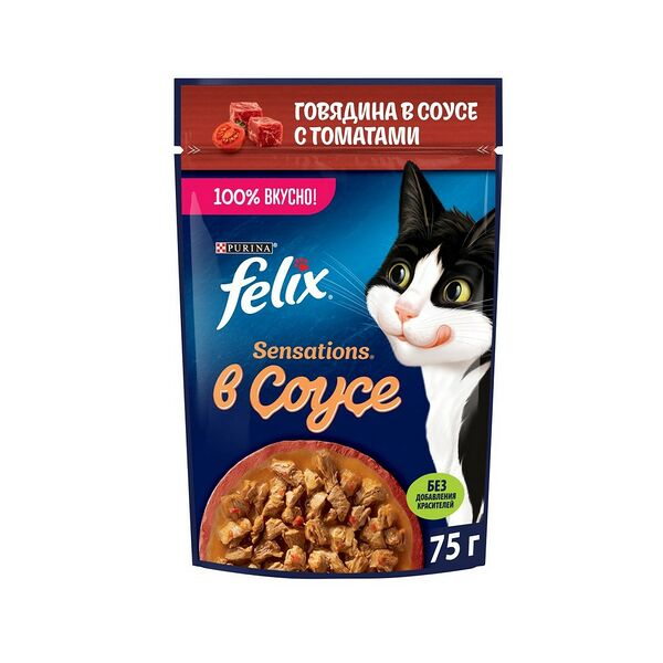 Феликс Сенсейшнс Sauce Surprise 75г Конс д/к говядина, томат