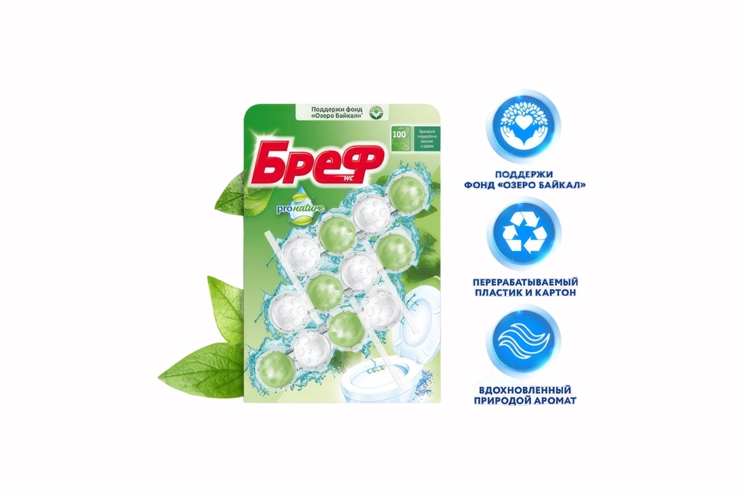 

Блок для унитаза Бреф Pro Nature 3 шт. 150 г