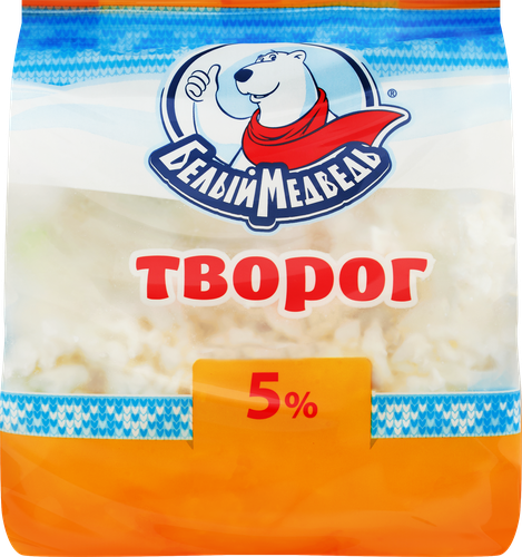 

Творог БЕЛЫЙ МЕДВЕДЬ 5%, без змж, 250г
