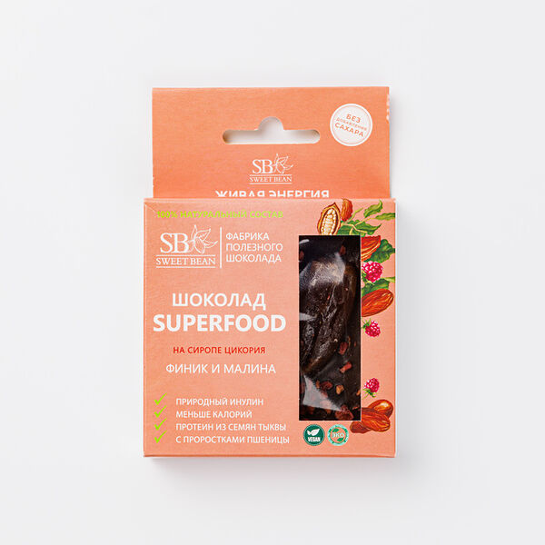 Шоколад Sweet Bean на сиропе цикория Финик и Малина 