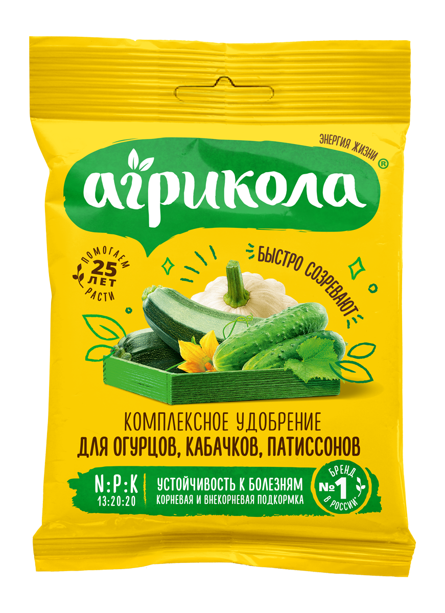 

Удобрение комплексное Агрикола для огурцов, кабачков и патиссонов 50 г