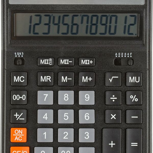 Калькулятор настольный ПОЛН/Р Attache AF-777,12р,дв.пит,200x155мм, черный