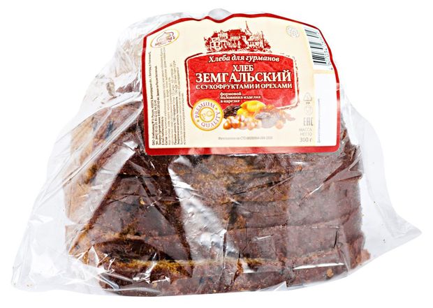 

Хлеб ражно-пшеничный Хлебозавод №5 Земгальский с сухофруктами и орехами, в нарезке
