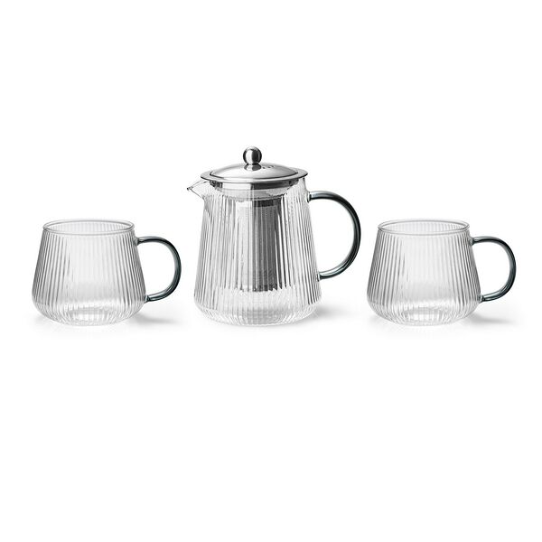 Набор для напитков Apollo Stripe-type, 3 предмета, стекло/нерж. сталь