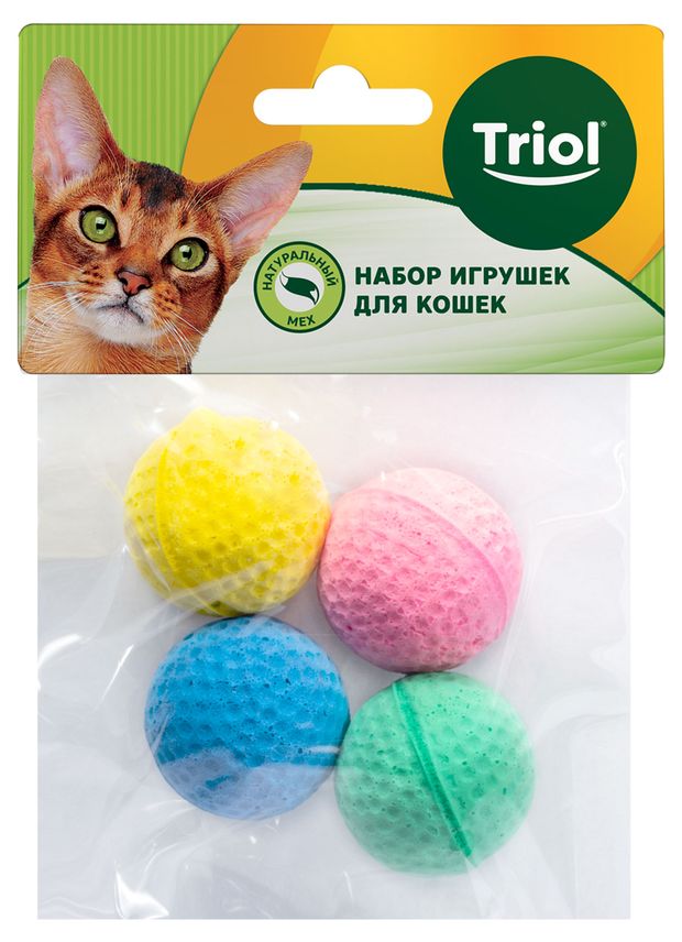 

Игрушка для кошек Triol мяч 4 шт