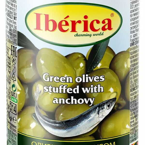 Оливки Iberica с анчоусом 300 г