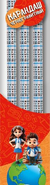 Набор карандашей Centrum деревянных чернографитных с ластиком 1шт.