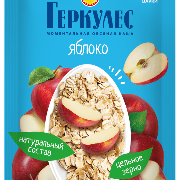 Каша овсяная моментальная Геркулес с яблоком ТМ Русский продукт