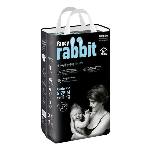 Трусики-подгузники Fancy Rabbit For Home М 6-11кг, 44шт