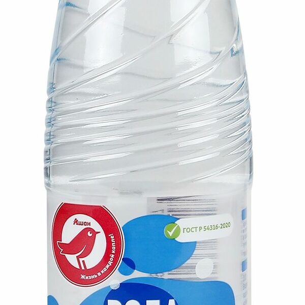 Вода минеральная Ашан природная газированная, 0.5 л