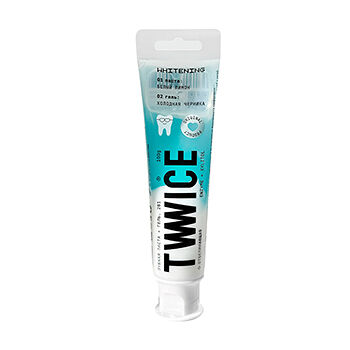 Зубная паста TWWICE отбеливающая, белый лимон холодная черника с энзимами 100г, Китай