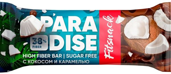 Батончик Fitsnack глазированный Paradise Кокос-Карамель 45г