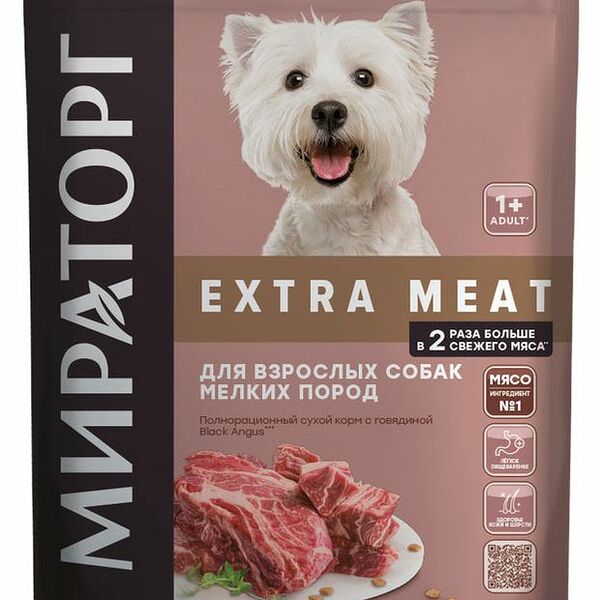 Корм для взрослых собак мелких пород Winner Extra Meat говядина, 600 г