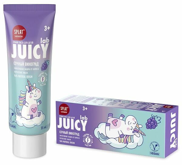 Зубная паста Splat Juicy Lab детская со вкусом винограда 3+ 55 мл