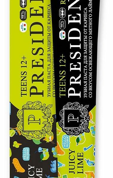 Зубная паста детская President Teens Juicy lime 12+ 70 г