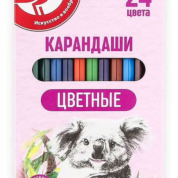 Карандаши цветные АШАН Красная птица, 24 цвета