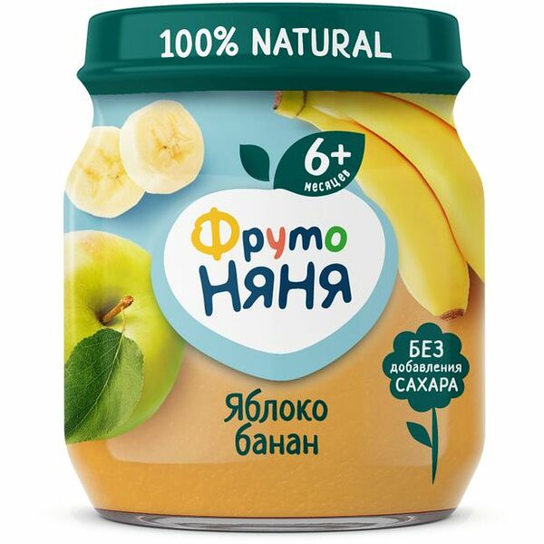 Пюре Фрутоняня Яблоко и банан с 6 месяцев