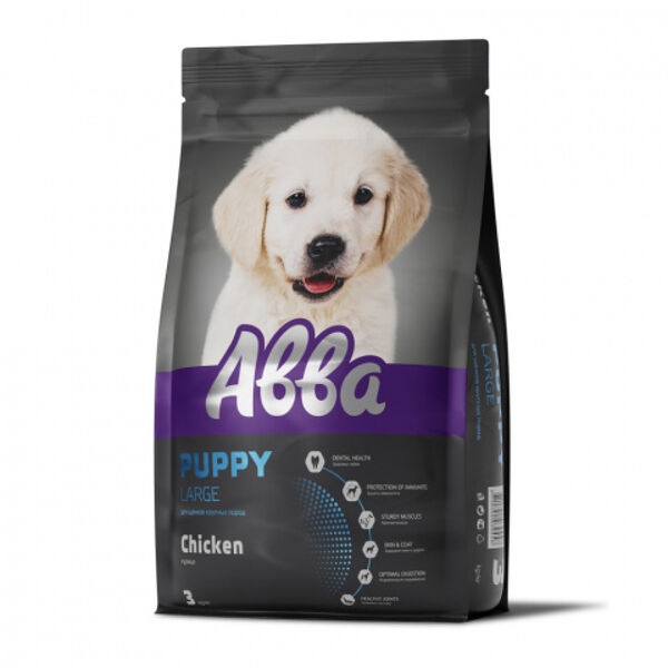 Сухой корм Авва Puppy Large для щенков крупных пород с курицей, 3 кг
