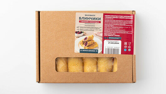 Блинчики с вишней и шоколадом, заморозка Продукт замороженный