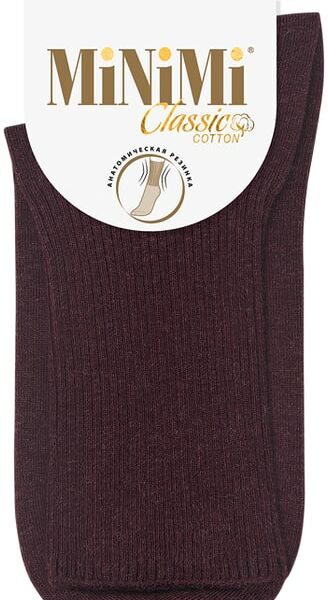 Носки женские MiNiMi Cotone 1203 меланж Bordo бордовый Размер 35-38