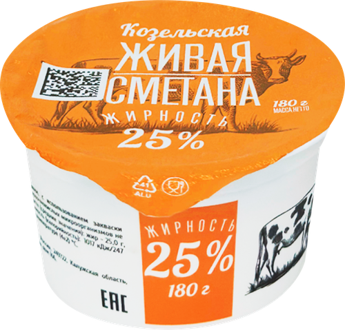 

Сметана Козельская 25% 180 г