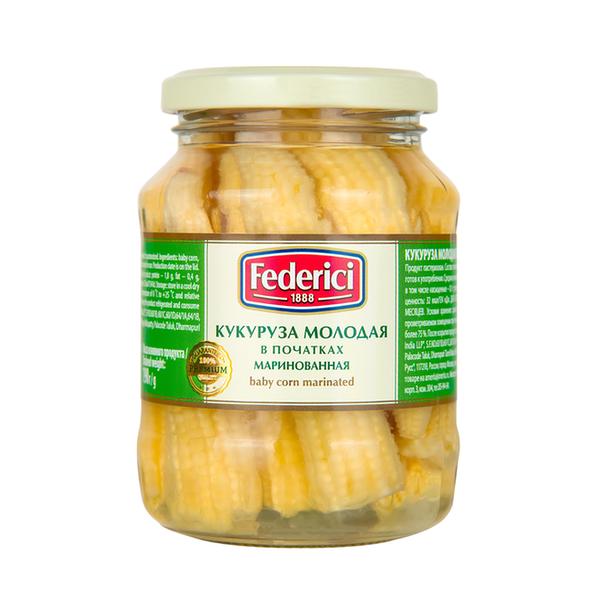 Кукуруза Federici в початках молодая маринованная