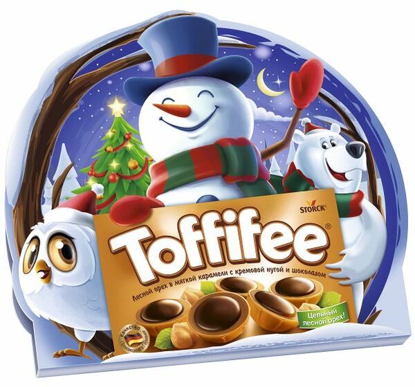 Набор конфет Санта Toffifee Лесной орех в мягкой карамели с кремовой нугой и шоколадом 125 г