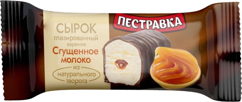 

Сырок Пестравка с вареным сгущенным молоком творожный глазированный 23% 40 г