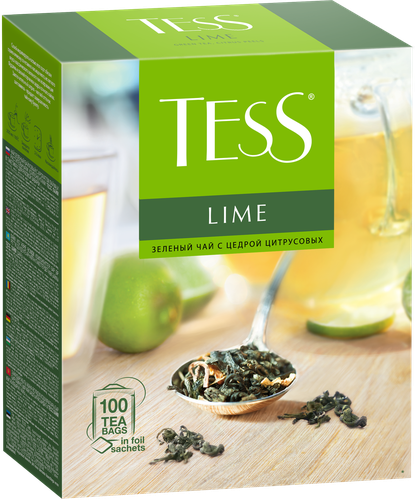 

Чай зеленый Tess Lime цедра цитрусовых 100 пакетиков 150 г