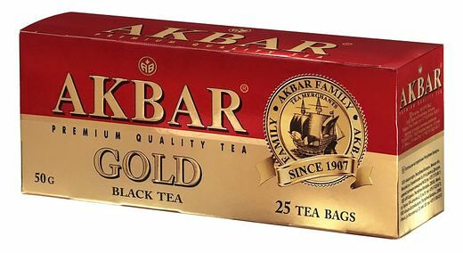 Чай черный Akbar Gold байховый мелкий в пакетиках, 50г