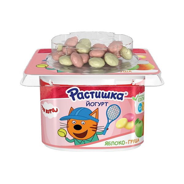 Йогурт с яблоком и грушей для дет.пит «Растишка» жир. 3,0% и с печеньем в шоколаде, 118г