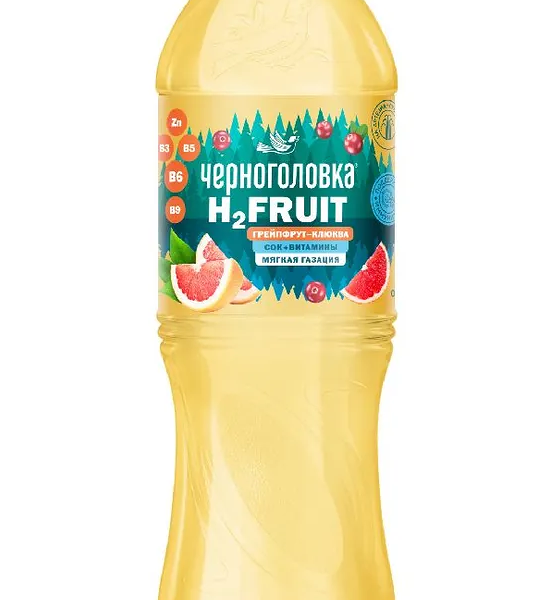 Вода газированная Черноголовка с соком Грейпфрута и Клюквы 1л